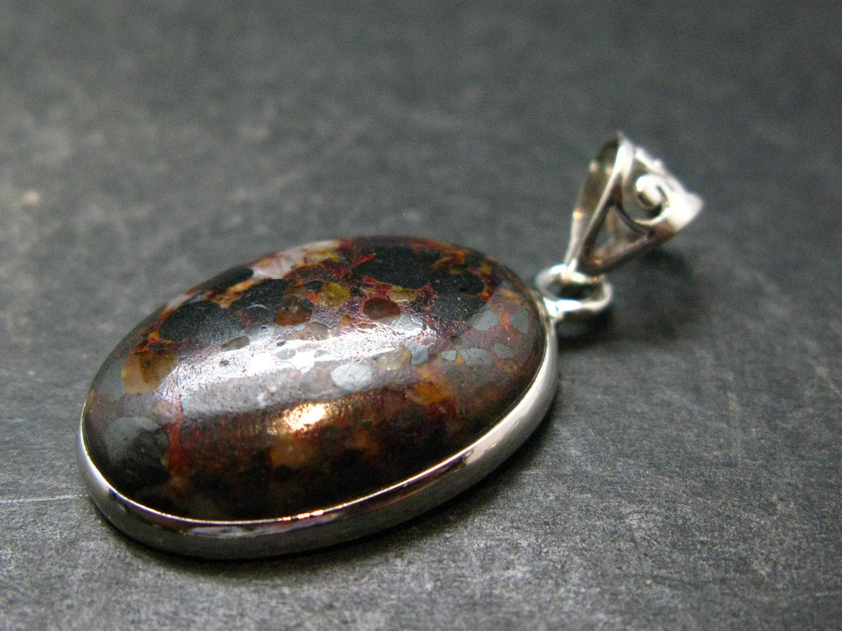 Zincite Franklinite Willemite Silver Pendant From USA - 1.4" - 7.43 Grams