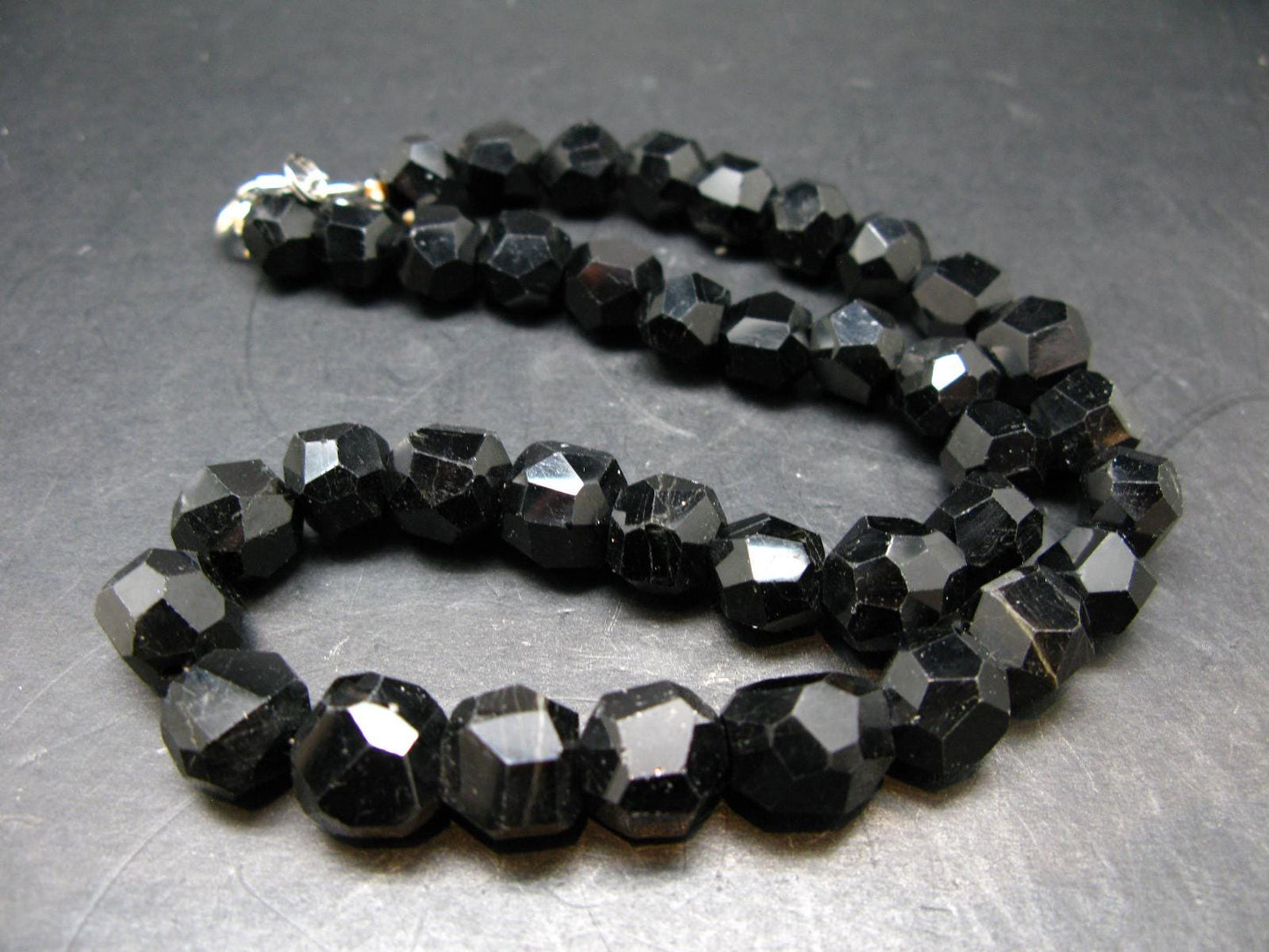 Black Tourmaline Necklace from Brazil - 17"