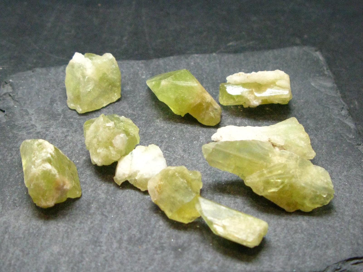 lot Of 10 Brazilianite Crystals From Brazil - 1.2" - 25.91 Grams