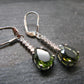 Moldavite Tektite Silver Earrings from Czech Republic - 3.83 Grams