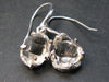 Fine Large Herkimer Diamond Silver Earrings From New York - 1.3"