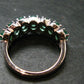 Emerald Faceted Silver Ring from Colombia - 4.40 Grams Total - Size 7.5