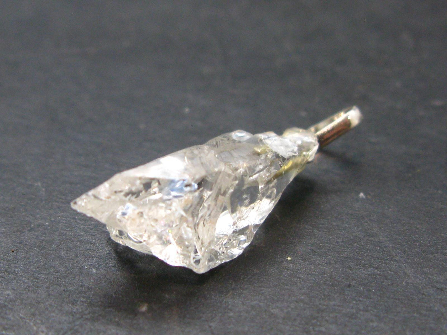 Goshenite Beryl Crystal 925 Silver Pendant From Brazil - 1.1" - 2.12 Grams
