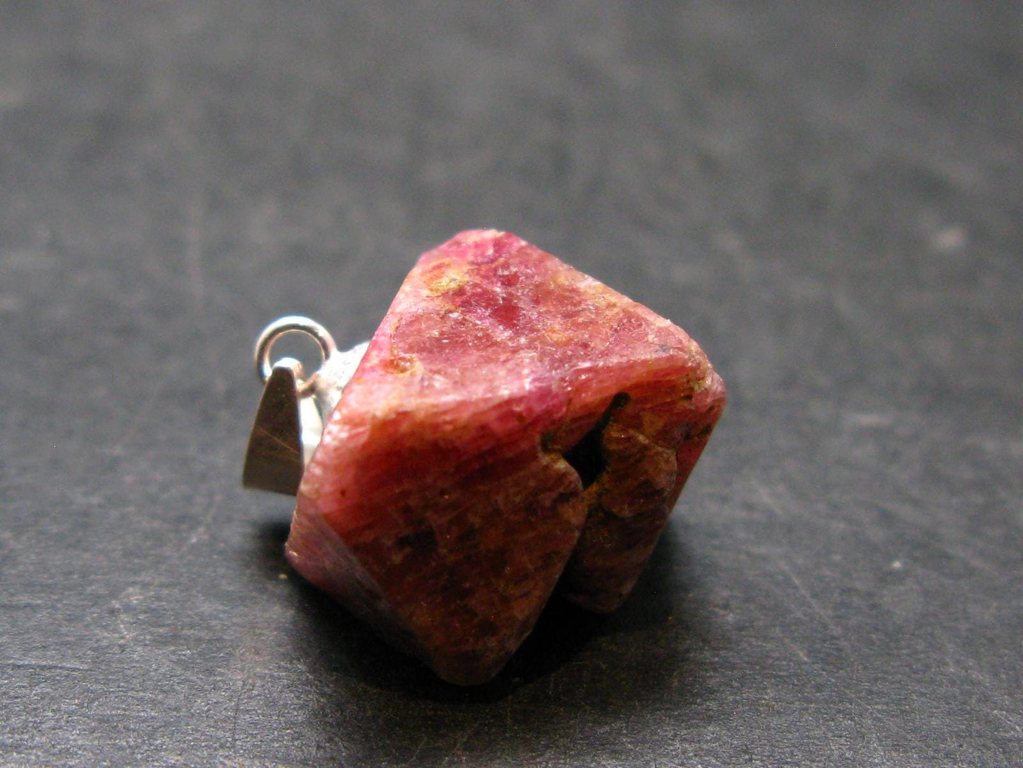 Spinel Crystal Silver Pendant From Vietnam - 0.8" - 4.09 Grams