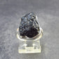 Black Tibetan Tektite Silver Ring from Tibet - Size 6.5 - 4.31 Grams