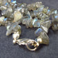 Lot of 3 Labradorite Tumbled Beads Necklaces From Madagascar - 18"