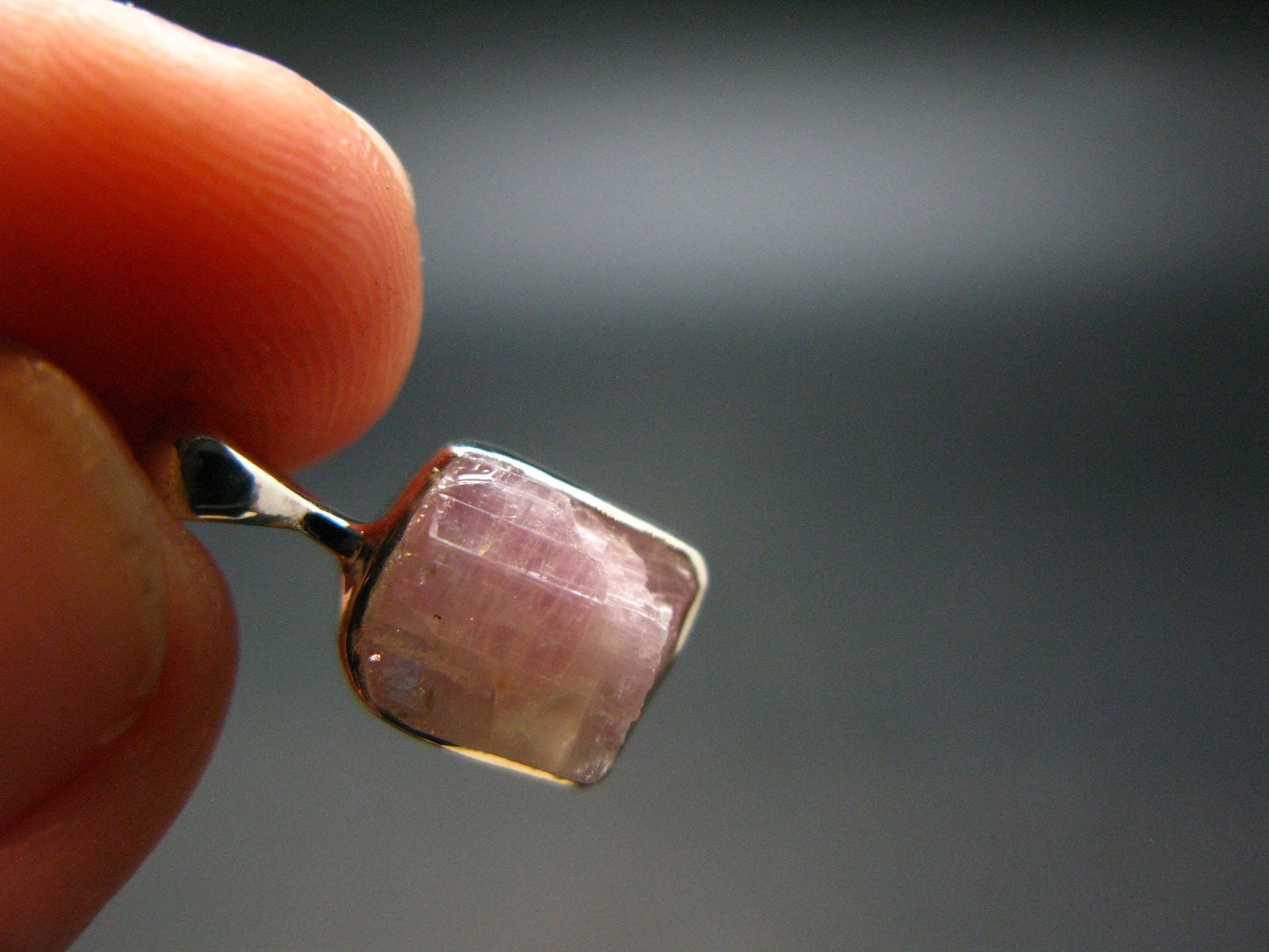 Pink Tanzanite Silver Pendant from Tanzania - 1.20 Grams - 0.6"