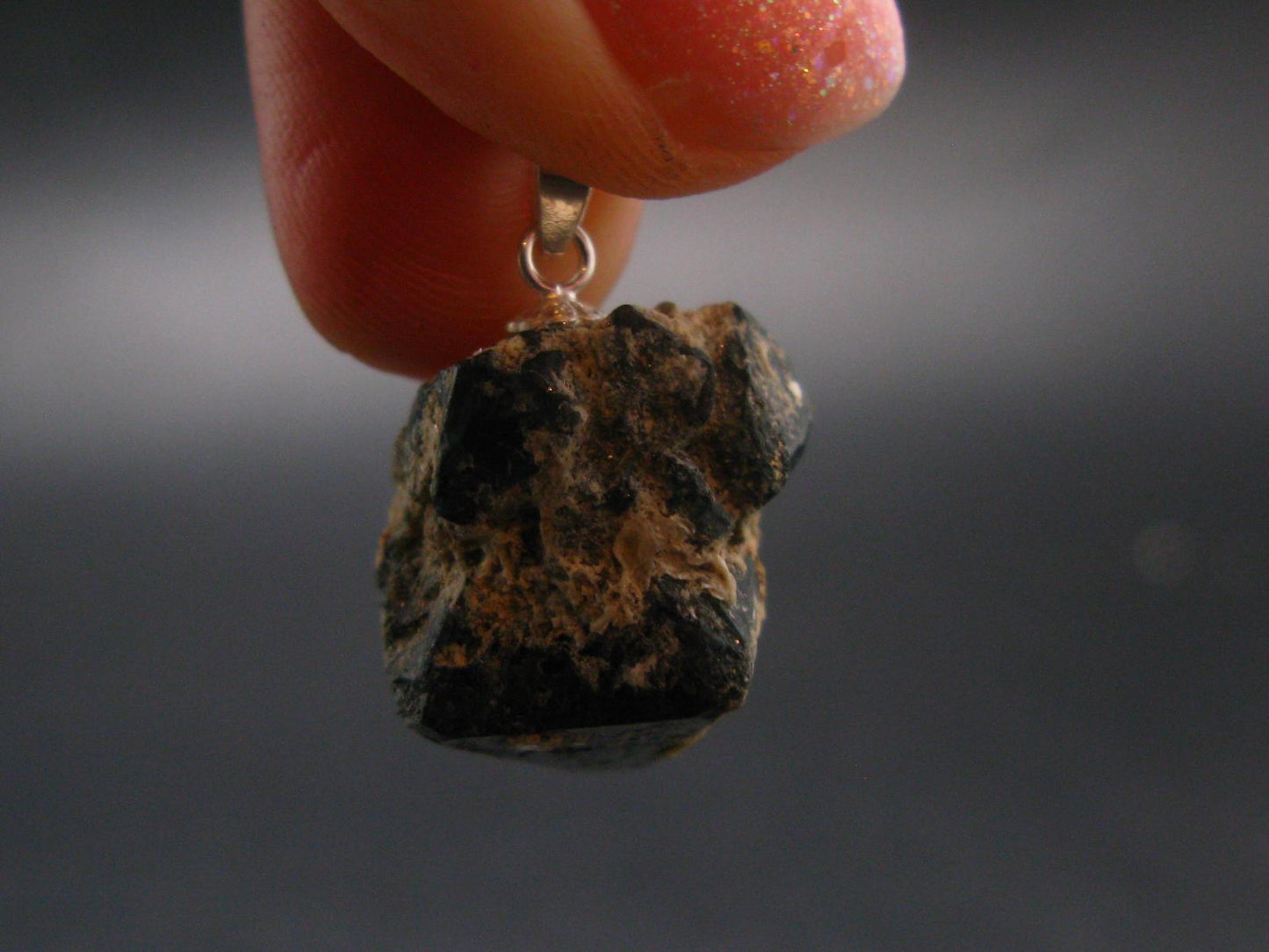 Blue Spinel Crystal Silver Pendant From Tanzania - 0.9" - 6.34 Grams