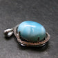 Summer’s Sea!! Rare Polished Cabochon Blue Larimar Pectolite Silver Pendant From Dominican Republic - 1.1" - 4.48 Grams