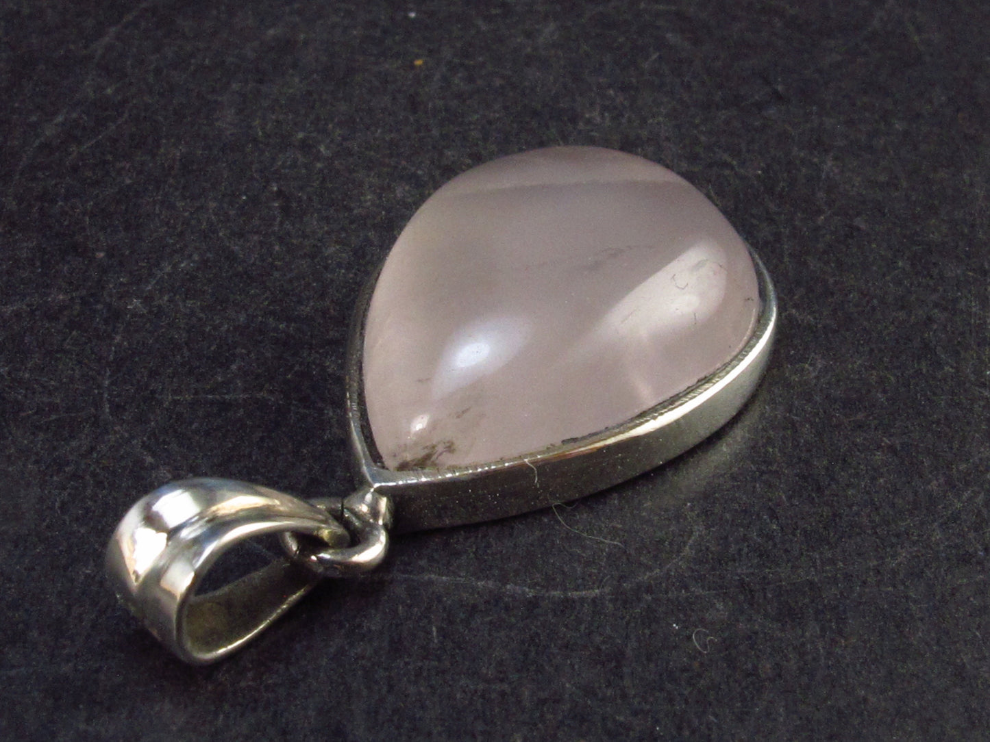 Symbol of Love and Beauty!! Natural Rose Quartz Pendant In 925 Silver From Brazil - 1.3" - 5.3 Grams