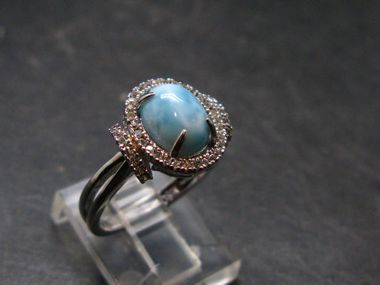 Larimar AAA Quality Sterling Silver Ring - Size 6 - 3.57 Grams