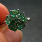 Emerald Faceted Silver Ring from Colombia - 2.94 Grams Total - Size 6