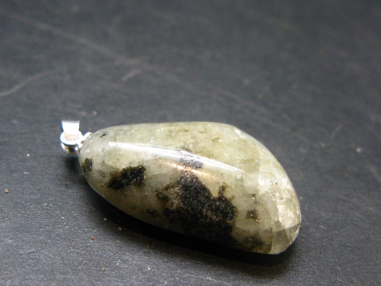 Phenakite Phenacite Tumbled Silver Pendant From Russia - 1.3" - 7.77 Grams