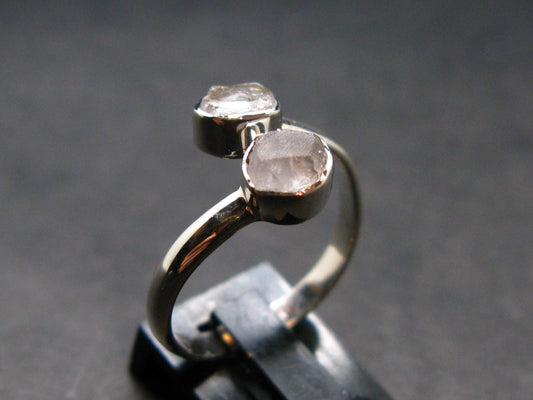 Gray Herderite Silver Ring from Africa - Size 9 - 2.24 Grams