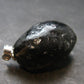 Tibetan Black Tektite Silver Pendant From Tibet - 1.1" - 4.91 Grams