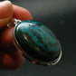 Malachite And Chrysocola Silver Plated Pendant from Congo - 1.7" - 12.76 Grams