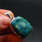 Malachite And Chrysocola Silver Plated Pendant from Congo - 1.3" - 7.3 Grams