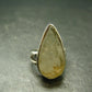 Natural Gem Raw Libyan Desert Glass Tektite Sterling Silver Ring from Libya - Size 6 - 7.65 Grams