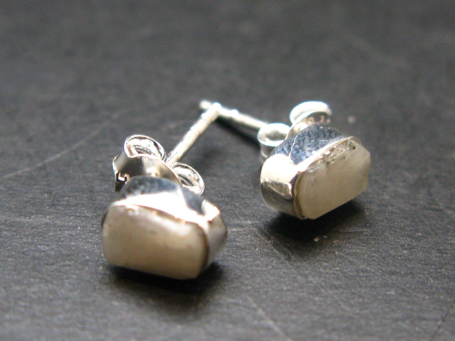 Phenakite Phenacite Sterling Silver Stud Earrings from Nigeria - 1.14 Gram