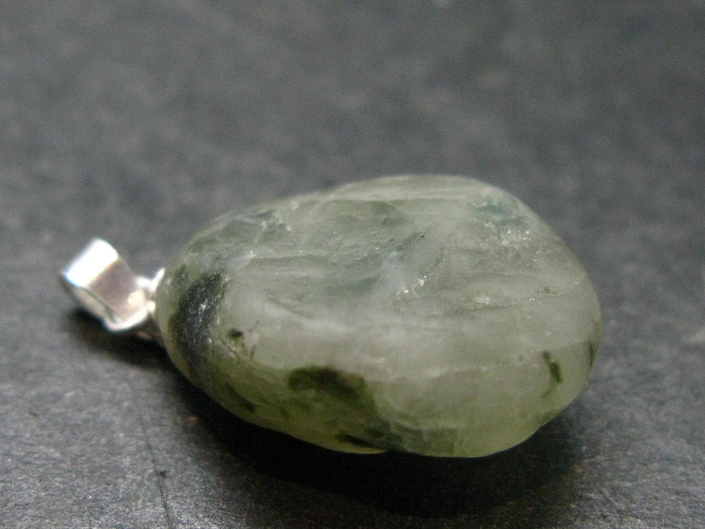 Phenakite Phenacite Tumbled Silver Pendant From Russia - 1.0" - 4.0 Grams