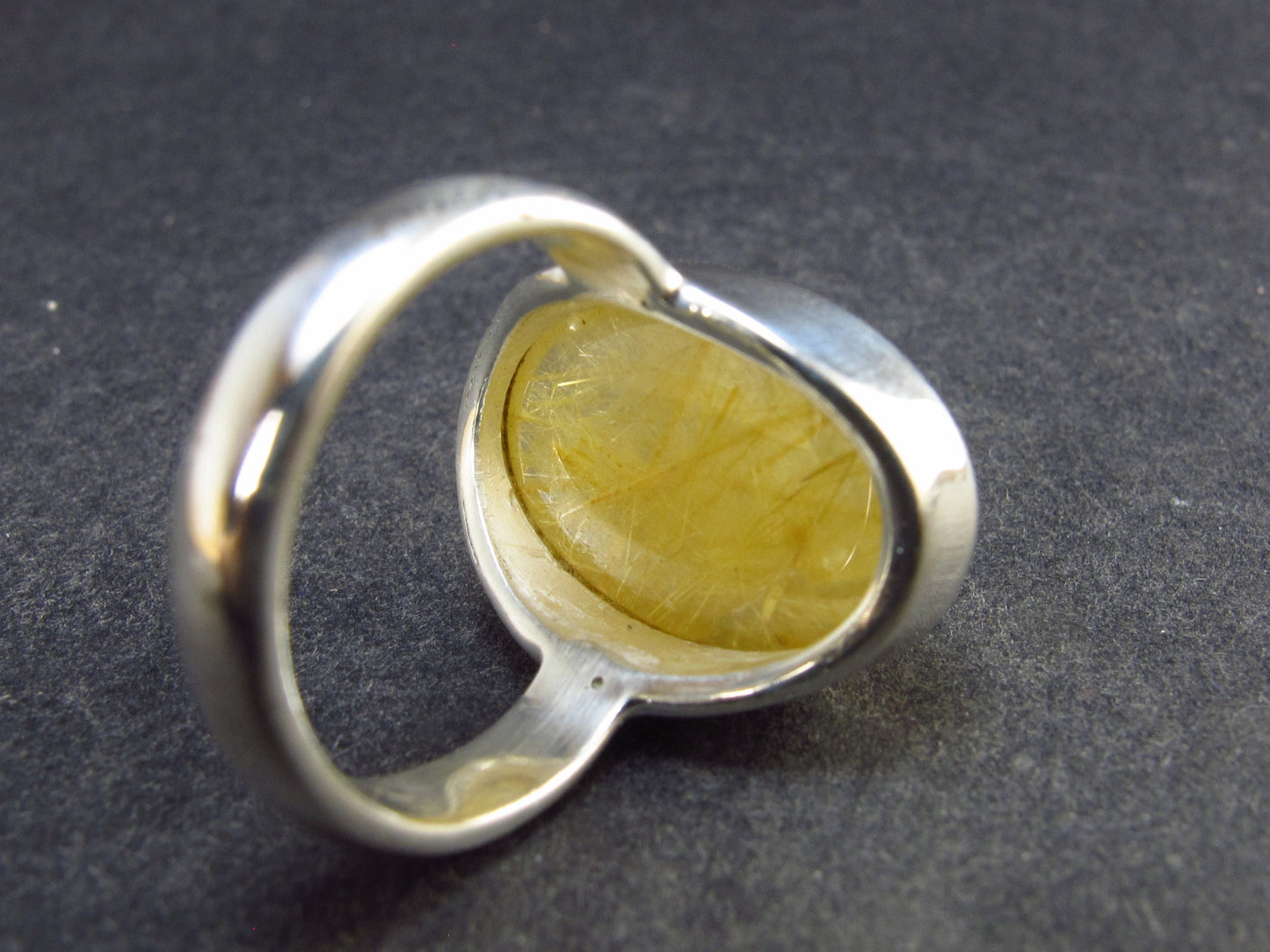 Fine Rutilated Quartz Silver Ring from Brazil - 6.76 Grams - Size 6.5