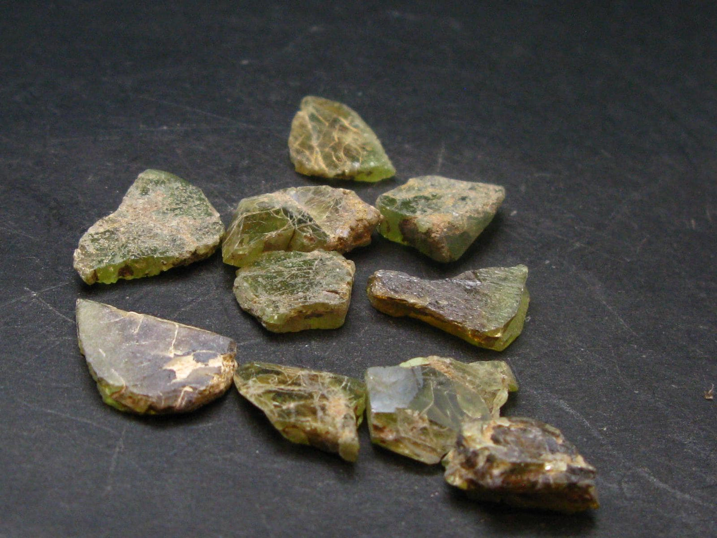 Lot of 10 Titanite Sphene Crystals From Brazil - 14.49 Grams