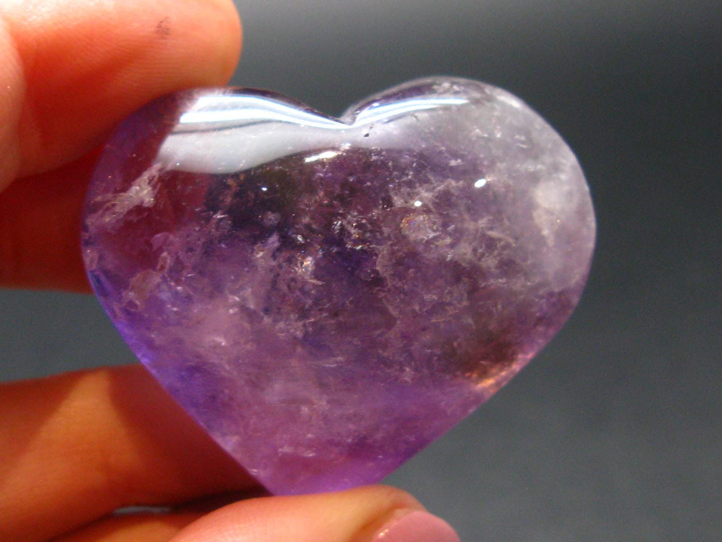 Amazing Natural Amethyst Puffed Heart Shaped from Brazil - 1.2"