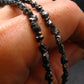 Raw Black Diamond Genuine Necklace - 7.11 Grams - 18 Inches - 5 mm Crystal Beads