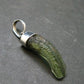 Moldavite Tektite Silver Clover Pendant from Czech Republic - 1.2" - 2.0 Grams