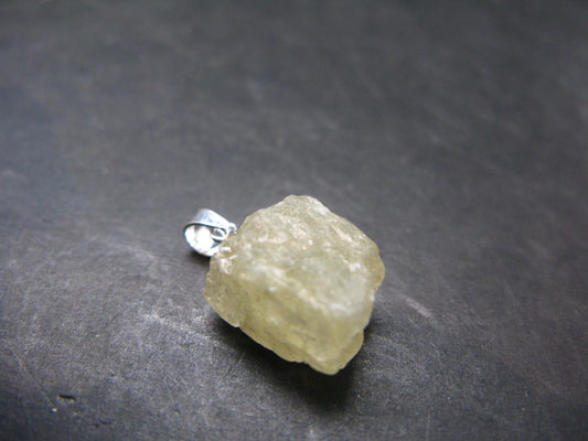 Amblygonite Silver Pendant from Brazil - 0.8" - 2.97 Grams