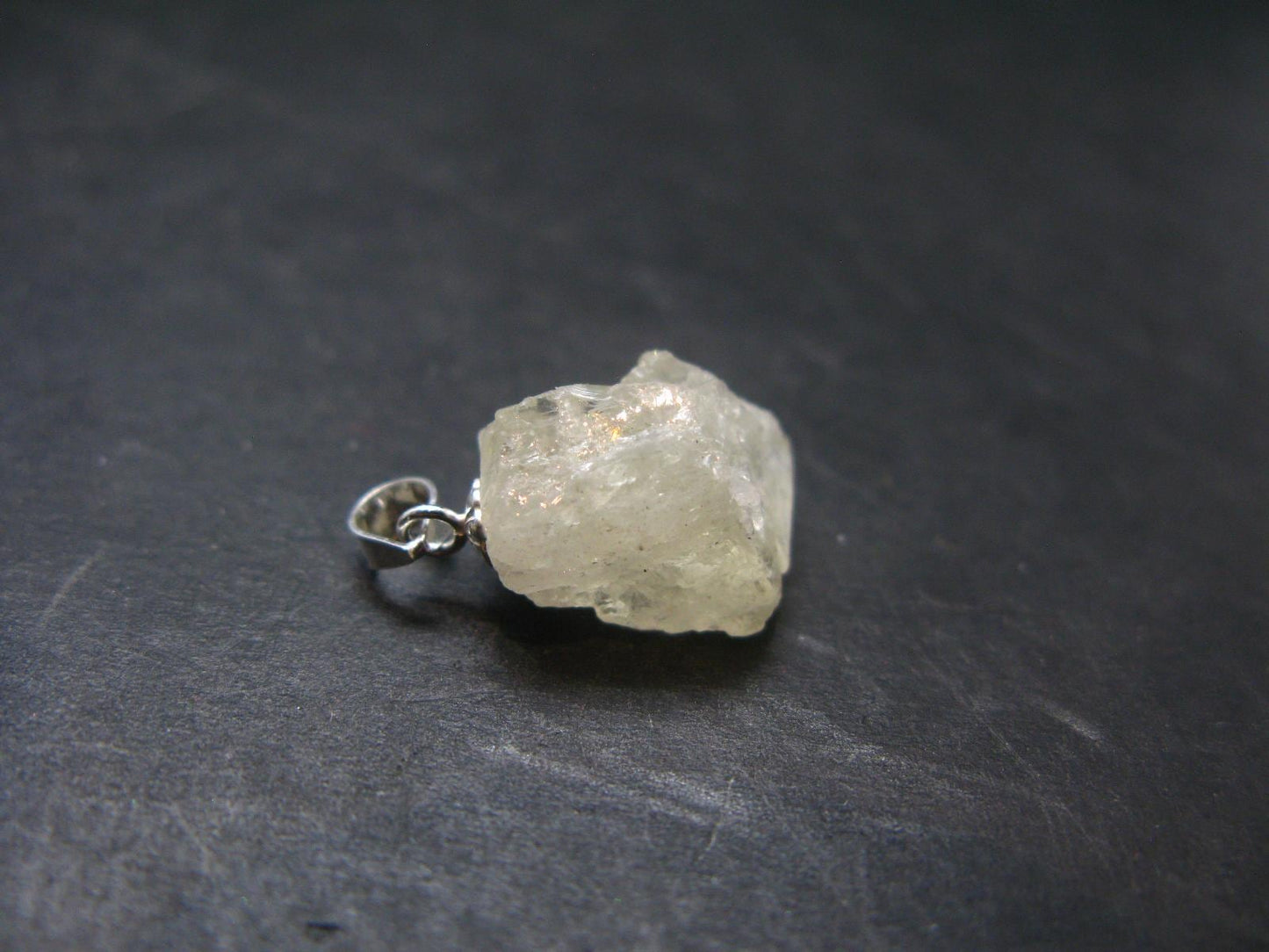 Amblygonite Silver Pendant from Brazil - 0.8" - 2.40