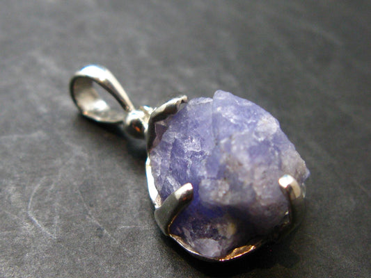 Rare Raw Hackmanite Silver Pendant from Afghanistan - 1.0" - 3.63 Grams