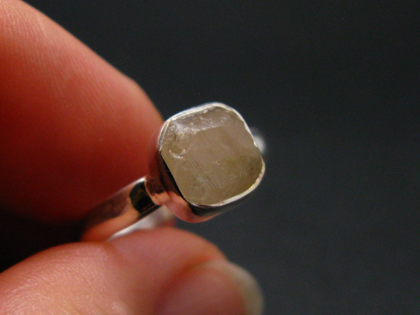Phenakite Phenacite Crystal Silver Ring From Nigeria - Size 7 - 1.98 Grams