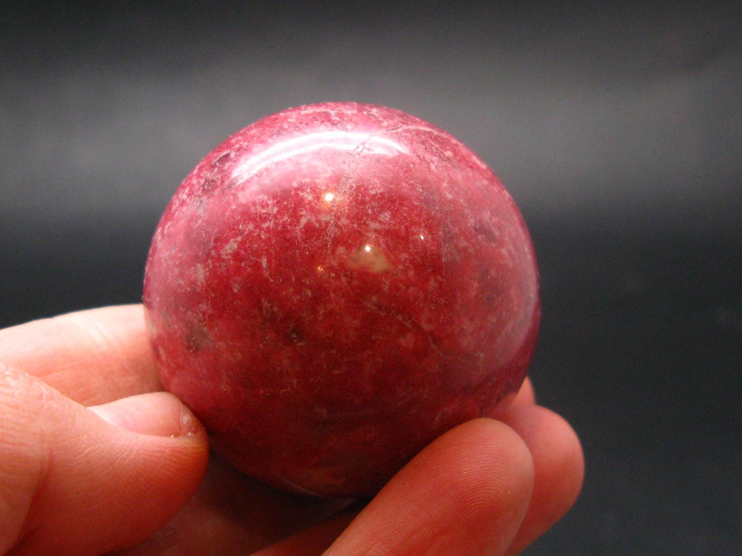 Rare Red Thulite Sphere Ball From Norway - 1.5" - 110.0 Grams