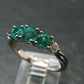 Emerald Faceted Silver Ring from Colombia - 3.0 Grams Total - Size 8