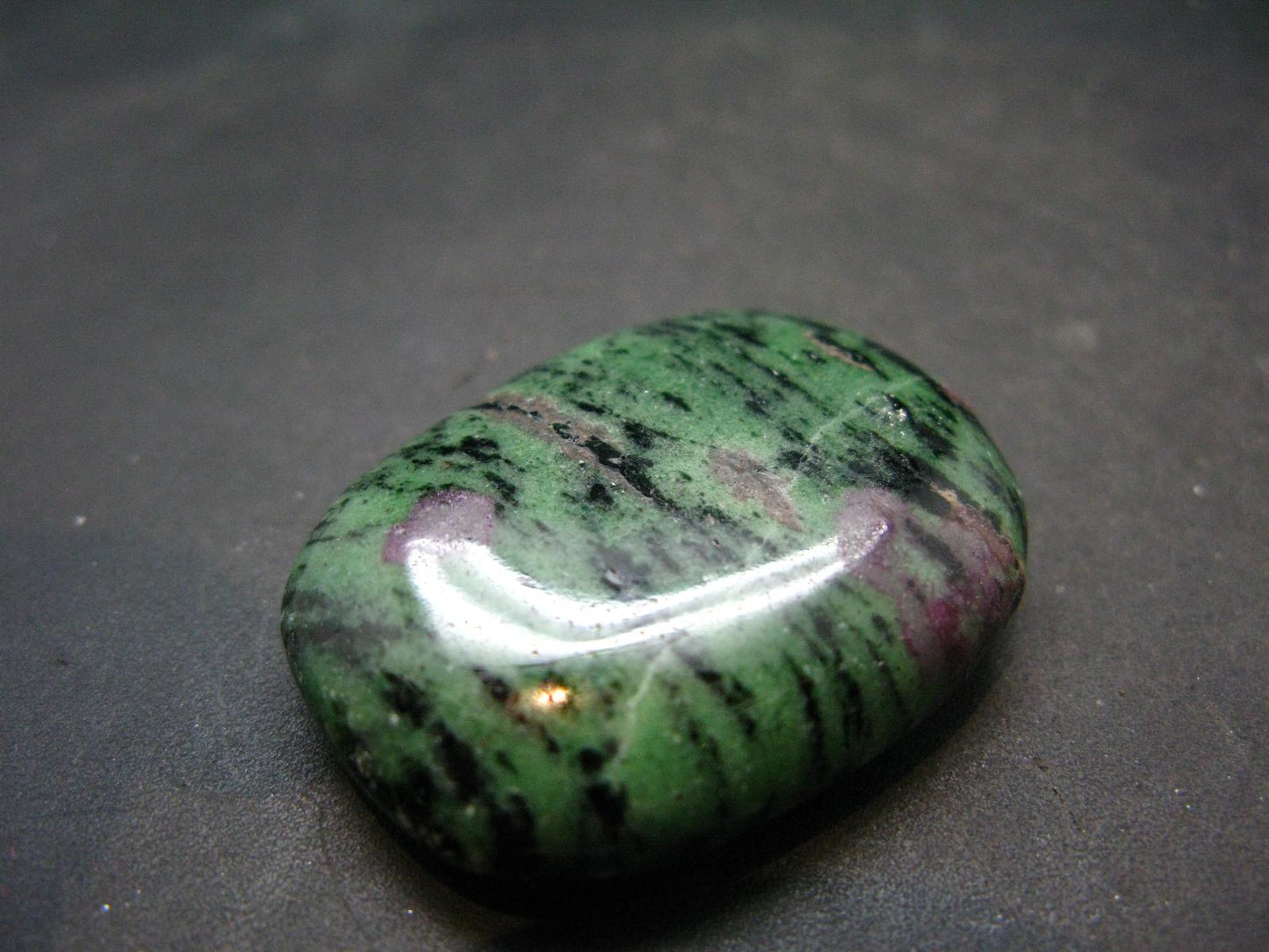 Ruby In Zoisite Tumbled Stone From Tanzania - 1.5" - 25.06 Grams