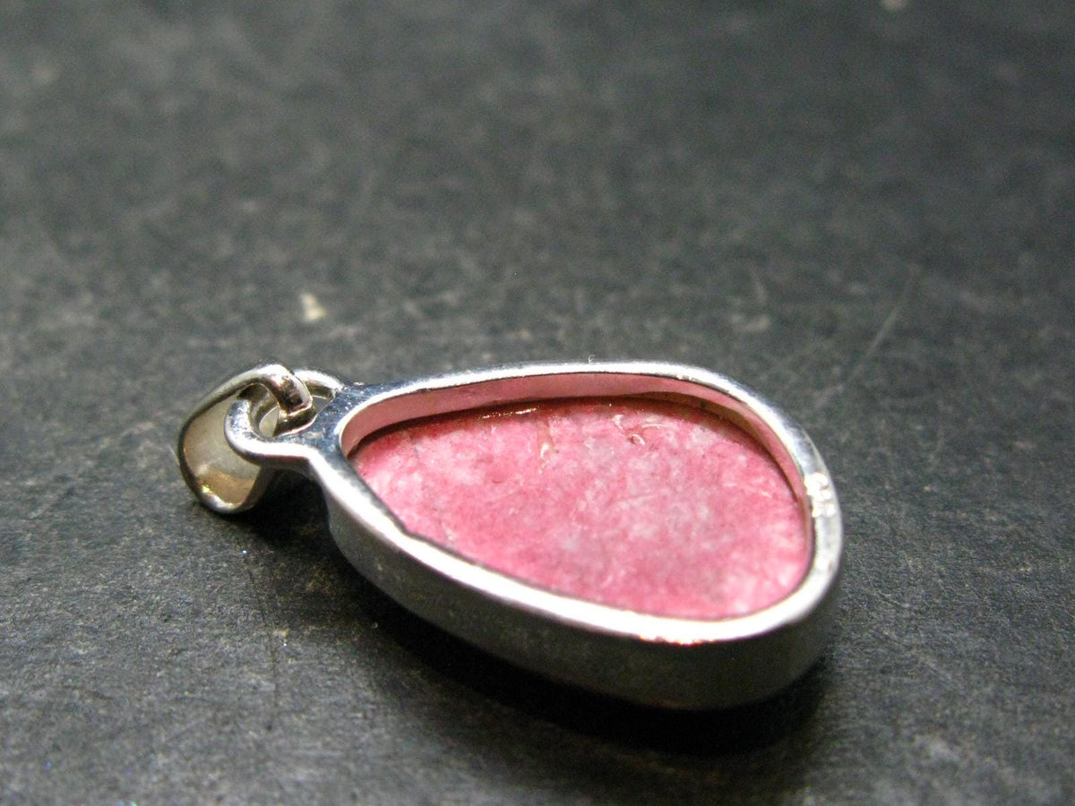 Thulite Silver Pendant From Norway - 1.2"