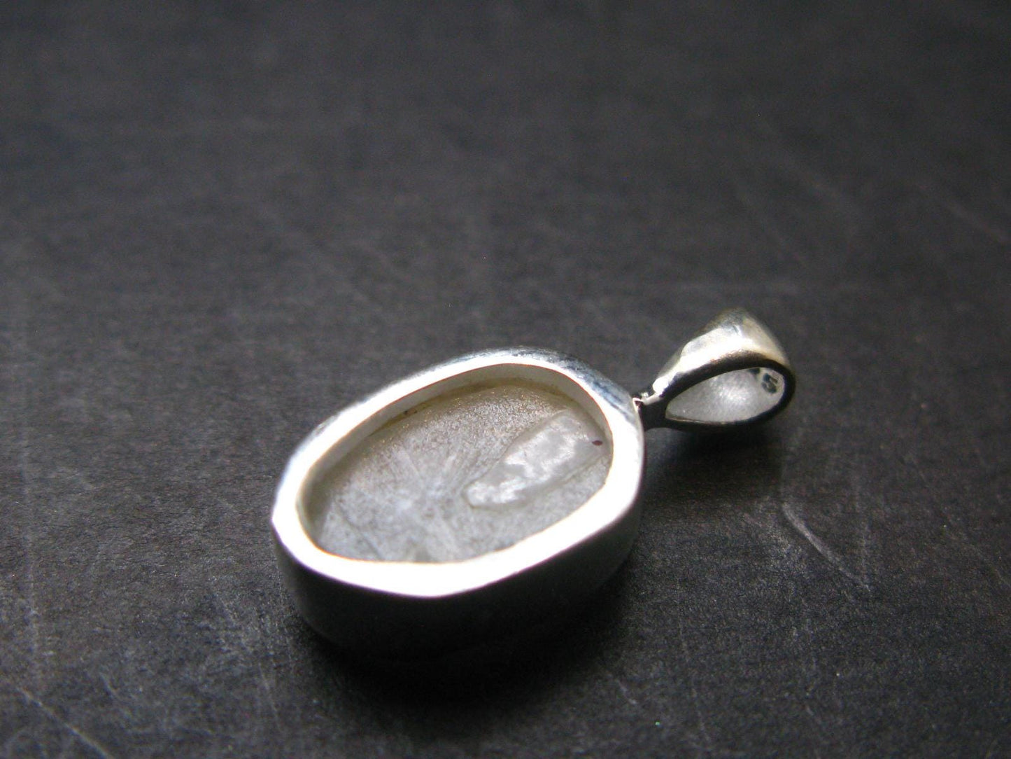 Very Rare White Cryolite 925 Silver Pendant from Greenland - 0.6" - 1.20 Grams