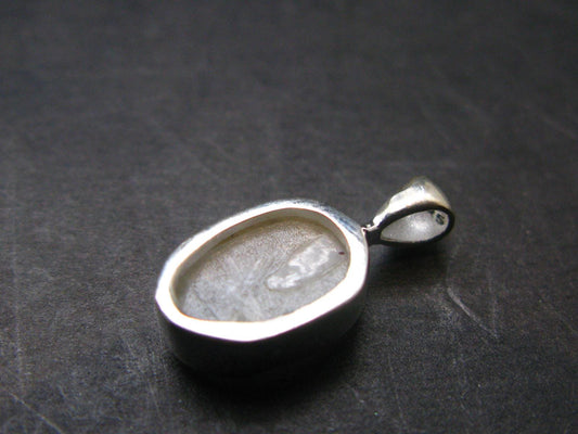Very Rare White Cryolite 925 Silver Pendant from Greenland - 0.6" - 1.20 Grams