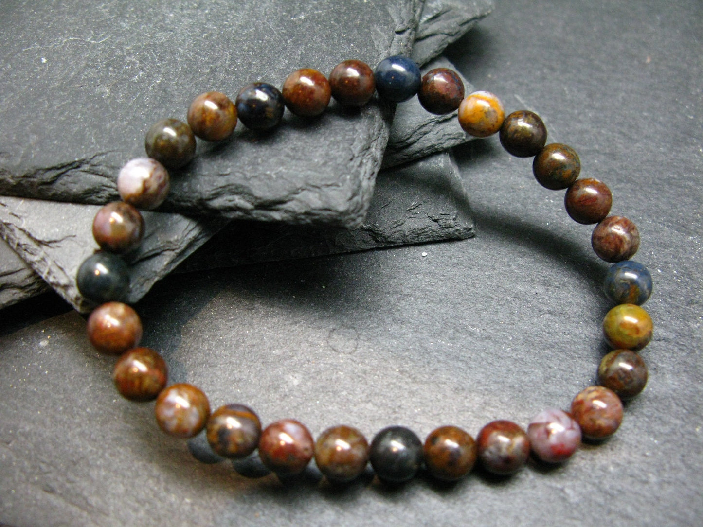 Pietersite Genuine Bracelet ~ 7 Inches ~ 6mm Round Beads