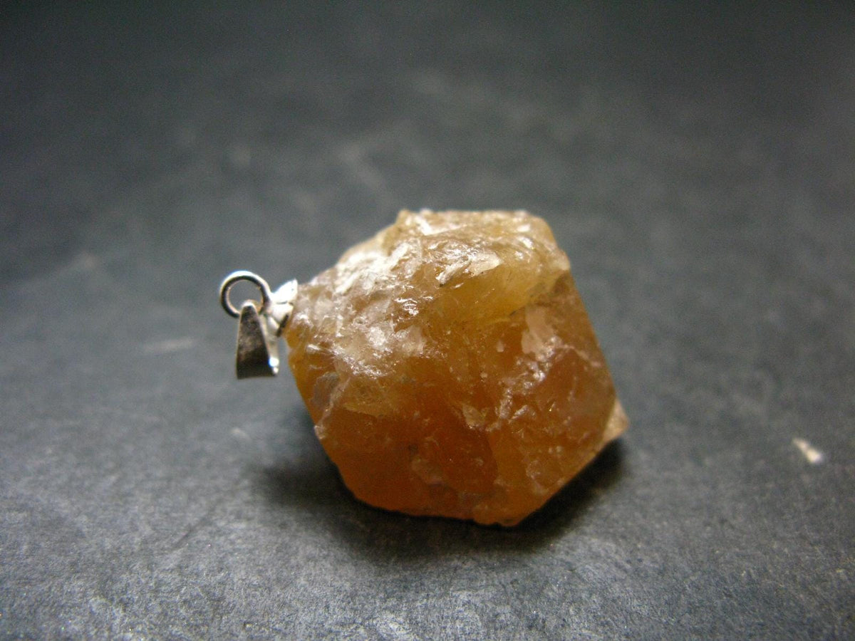 Scheelite Crystal Silver Pendant From China - 1.1" 15.23 Grams