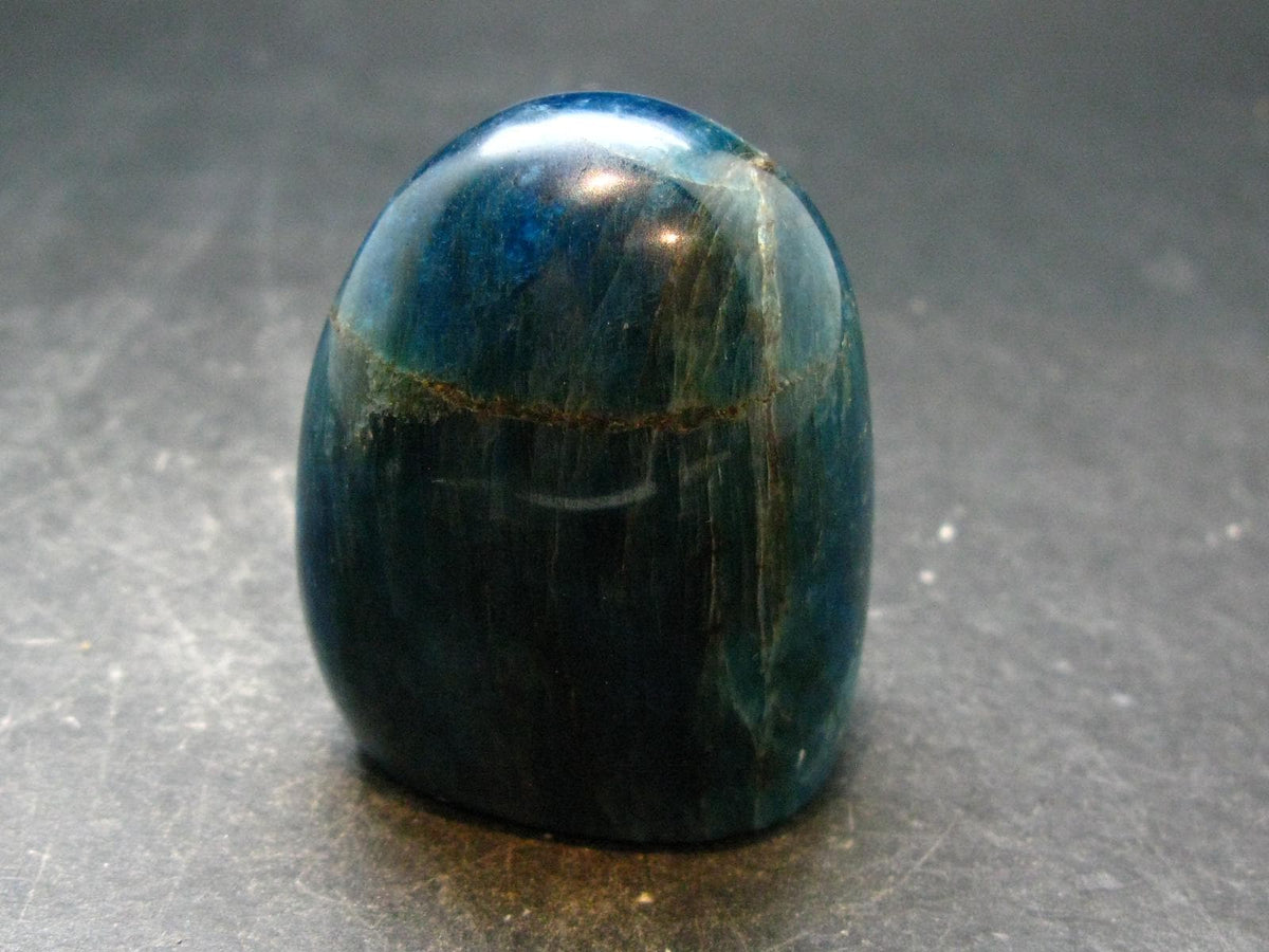 Neon Blue Apatite Tumbled Stone from Madagascar - 116.51 Grams - 1.9"