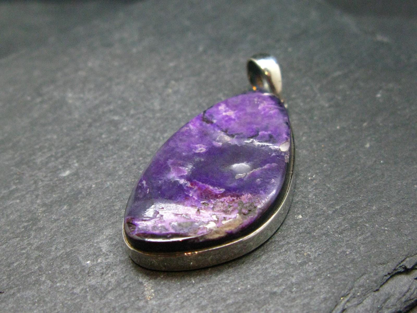 Sugilite Silver Pendant From South Africa - 1.9"