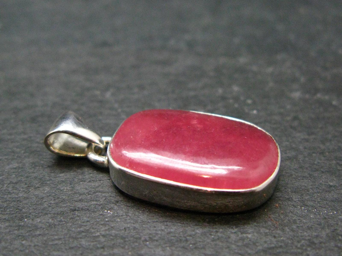 Rare Rhodochrosite Sterling Silver Pendant From Argentina - 1.2" - 5.80 Grams