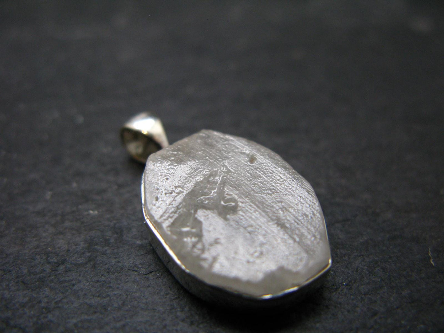 Very Rare White Cryolite 925 Silver Pendant from Greenland - 1.0" - 3.42 Grams