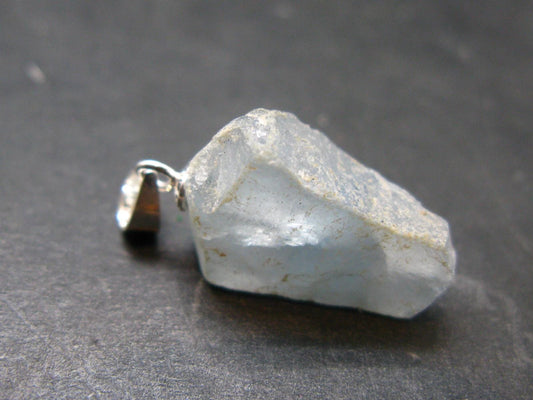 Natural Blue Celestite Celestine 925 Silver Pendant from Madagascar - 0.9" - 2.94 Grams