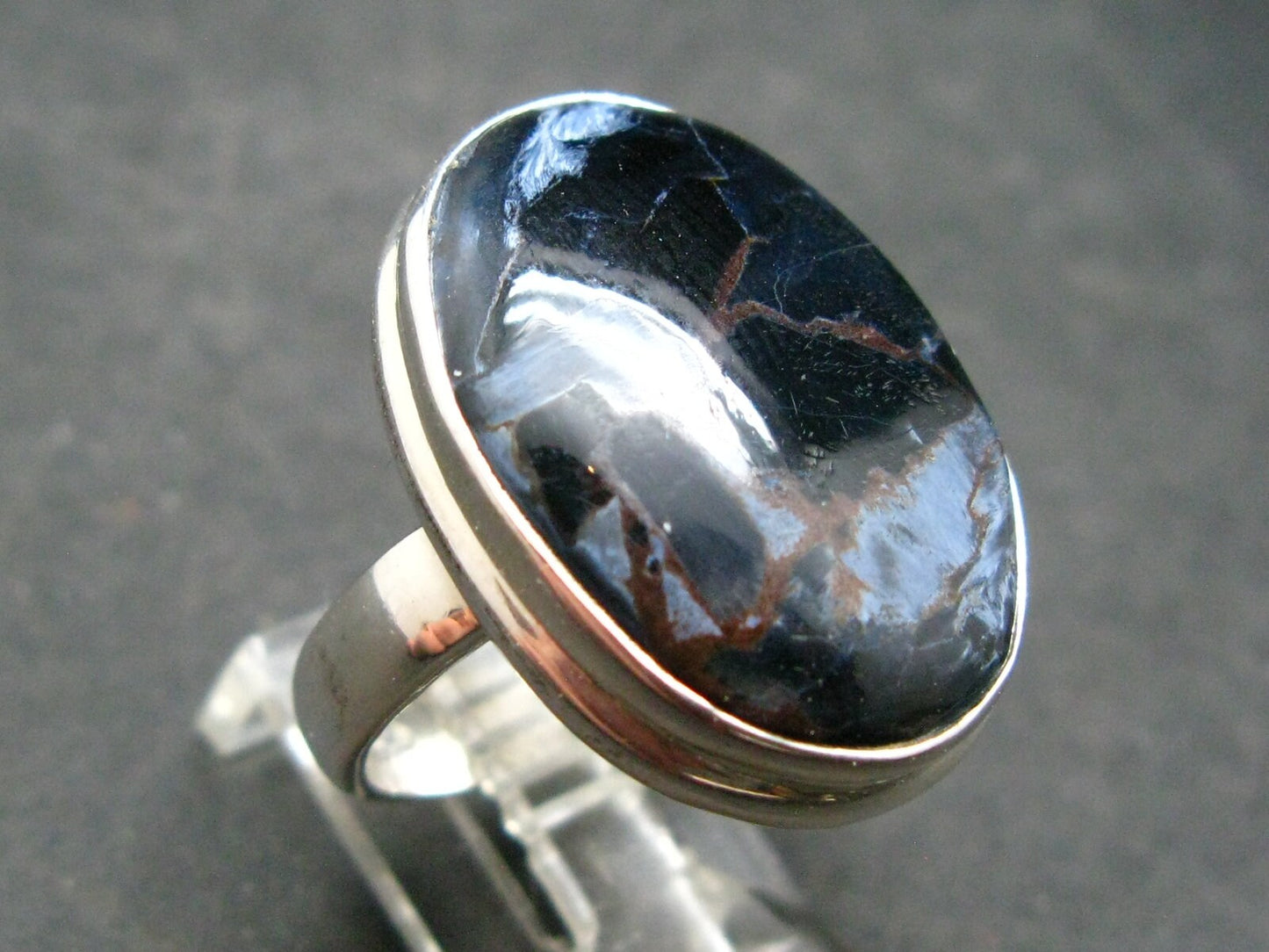 Pietersite Silver Ring From Namibia - Size 8 - 7.26 Grams