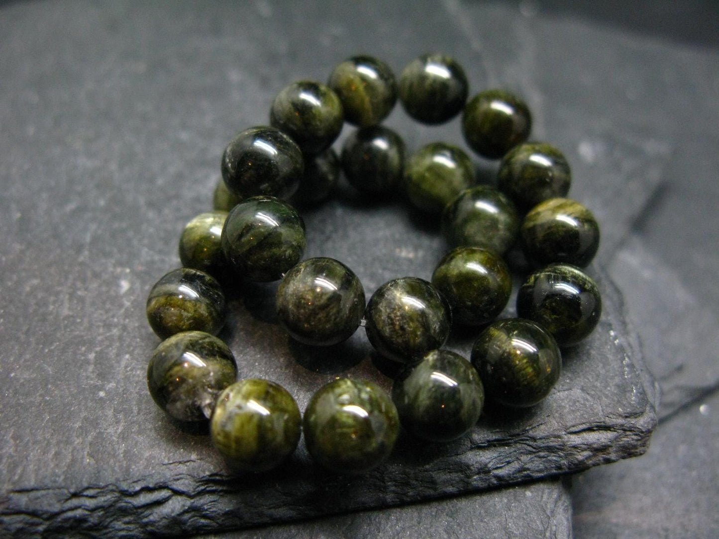 Green Gem Tourmaline Genuine Bracelet ~ 7 Inches ~ 8mm Round Beads