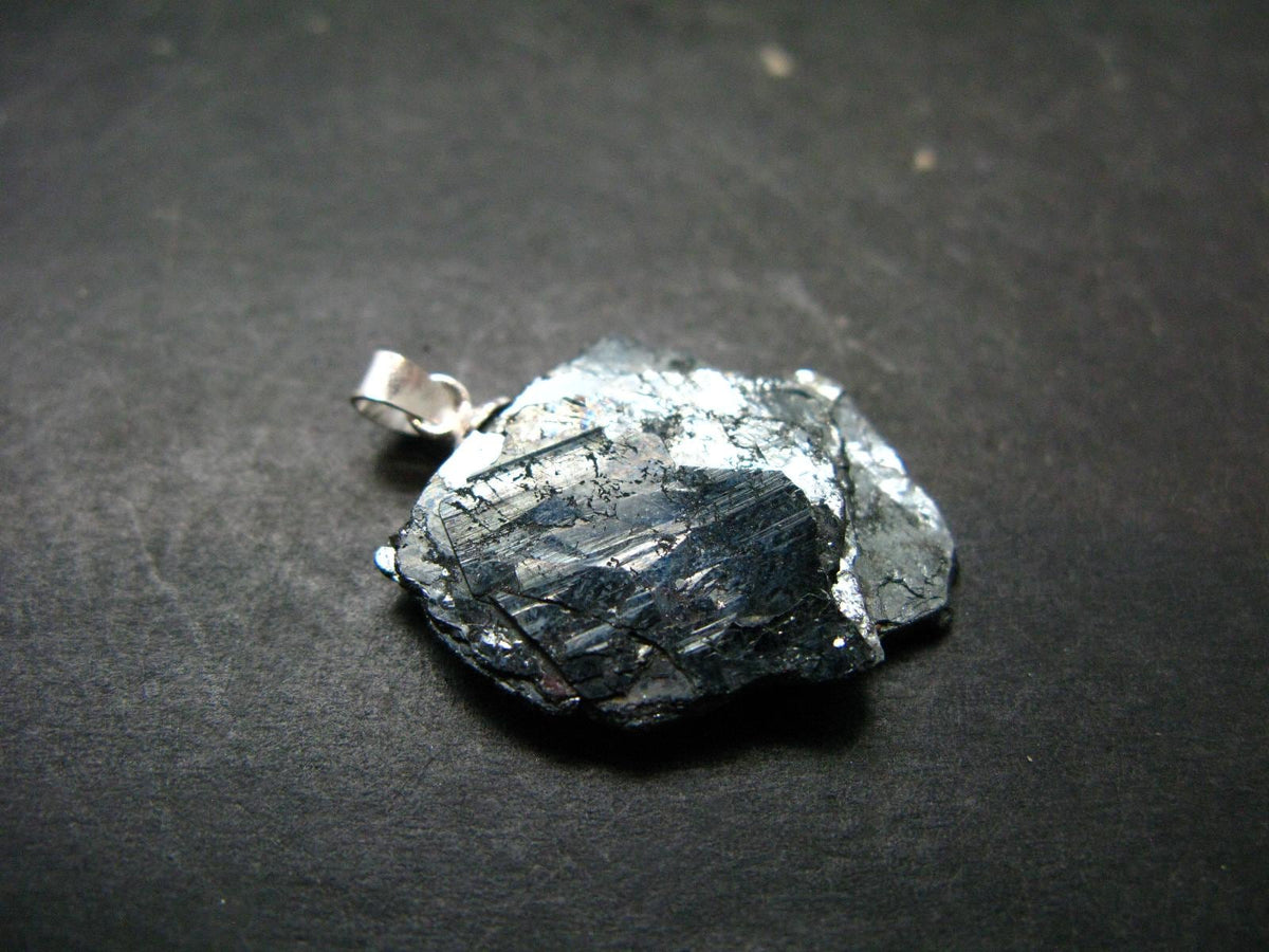 Large Hematite Silver Pendant from Brazil - 1.2" - 5.36 Grams
