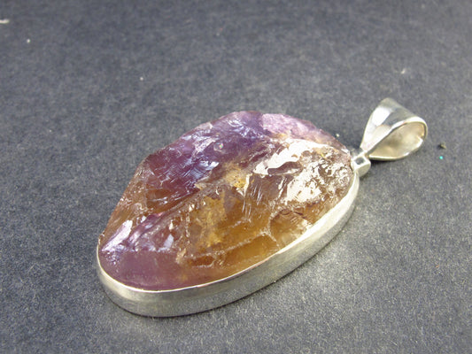 Stunning Natural Gem Ametrine Crystal Silver Pendant From Bolivia - 2.2" - 22.2 Grams